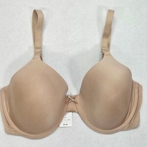 Maidenform 38DD‎ Beige T-shirt Bra HBR Underwire Plunge Smooth Comfort Seamless